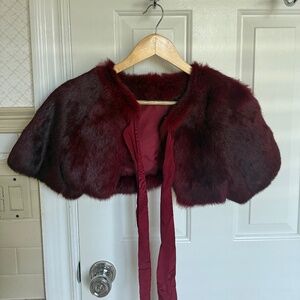 philosophy di alberta ferretti red fur stole